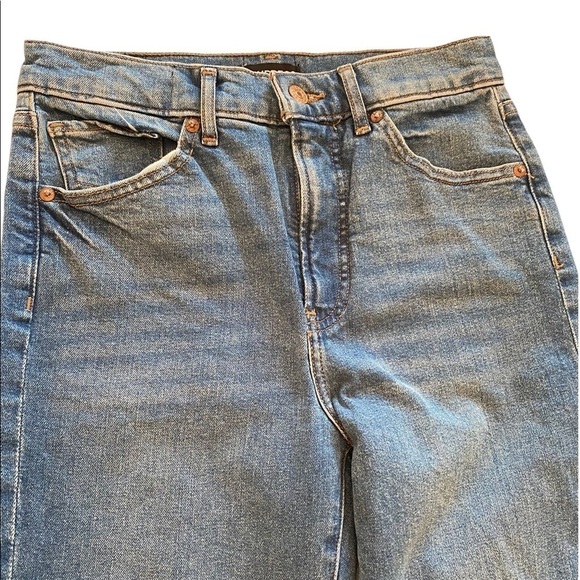 Reworked Bell Bottom High Rise Wide Leg Flare Stretch Distressed Jeans TALL - Picture 4 of 7